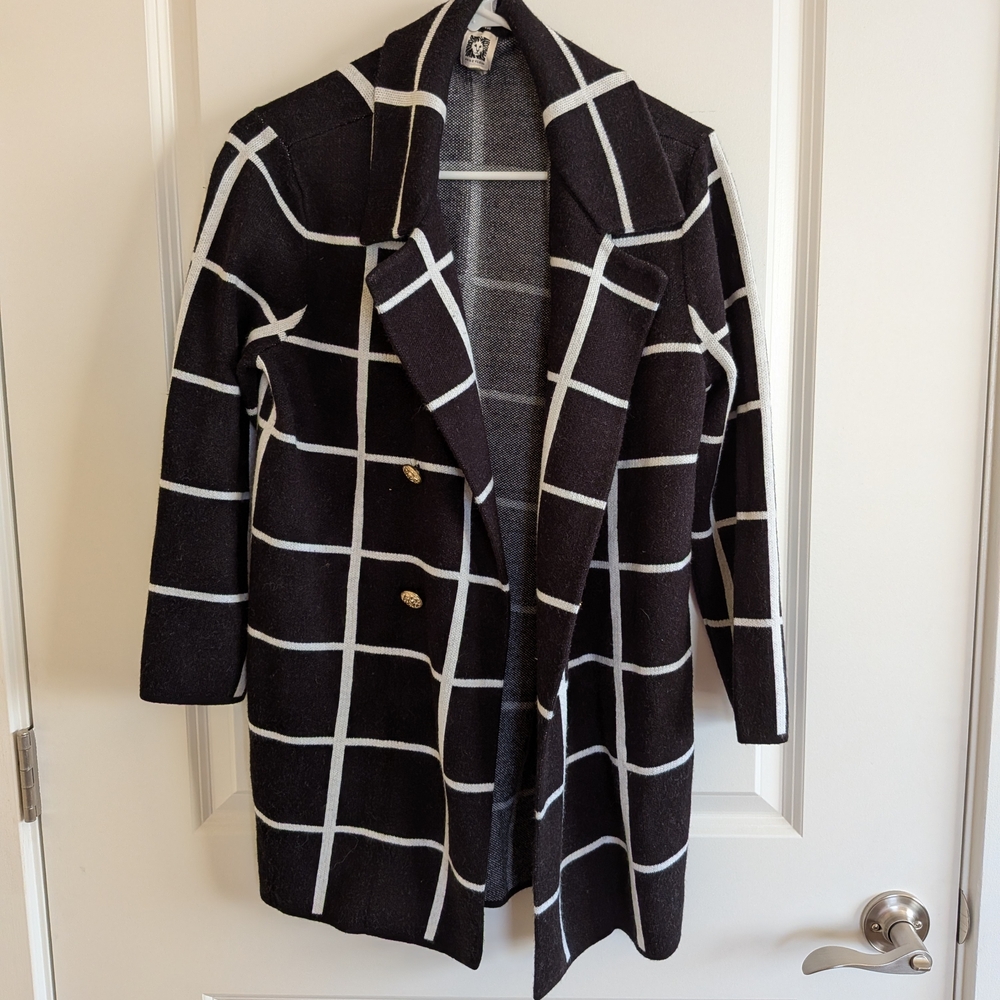Anne Klein - Black and White Checkered Coat